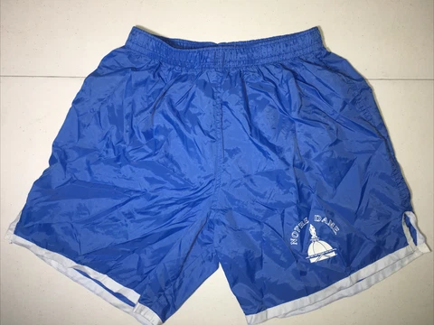 Vtg Nylon AUGUSTA Notre Dame Fighting Irish Gym Shorts Made in USA MEN’S Large Cover