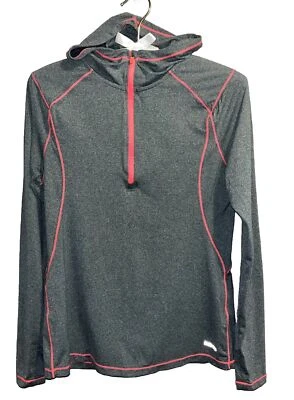 Задний 1/4 молнии пуловер толстовка с капюшоном женщин S работает легкий длинным рукавом Activewear - Изображение 1 из 4