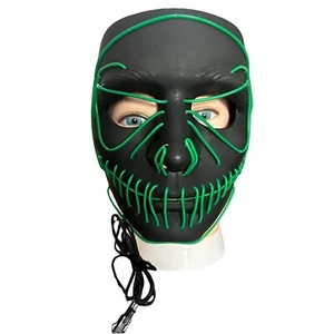 LED EL Wire Venom Halloween Mask - Green in Color - Picture 1 of 2