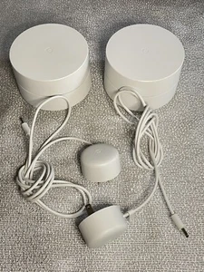 Lot of 2 Google Dual-Band Mesh Wi-Fi Access Point Routers & Cords GJ2CQ - Picture 1 of 5