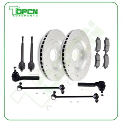 8Pcs Front Sway Bar Tie Rod with Brake Rotor Pad For 2008-16 Dodge Grand Caravan - Imagem 1 de 4