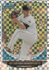 2013 Bowman Chrome Mini Baseball X-fractor #128 Tyler Kinley /100 