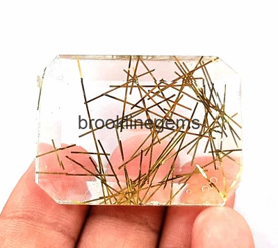 Golden Rutilated Quartz 162 Ct Emerald Shape EGL Certified Loose Gemstone 4JUQ - Image 1 of 4