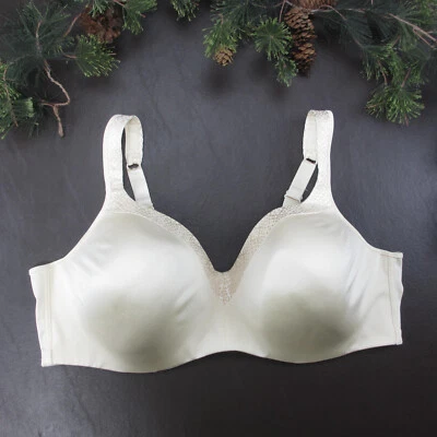 Hanes 胸罩 46D 白色衬垫钢圈可调扣背 — 第 1/4 张图片