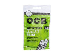 OCB Activ Tips Extra Slim Aktivkohlefilter Filter 6mm Pro Beutel 50 Stück - Bild 1 von 2