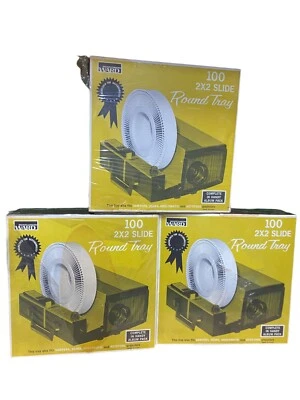 Round Slide Trays- each hold 100 2x2 Slides, Montgomery Ward, Sears Lot Of 3 NEW - Image 1 of 4
