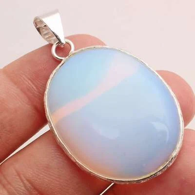Opalit Edelstein Versilbert Handmade Anhänger Schmuck Geschenk 3.8cm P-13959 - Bild 1 von 3