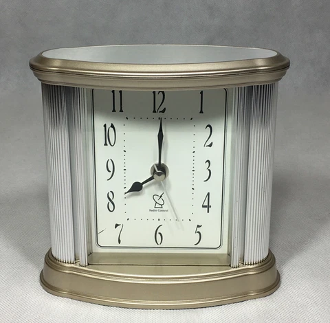 Radio Control Desk Clock Taiwan Silver Tone Cover