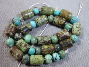 CLOUD MOUNTAIN TURQUOISE 6x8mm Barrel 6mm Rondelle Beads 8" Strand 54cts😍 - Picture 1 of 7