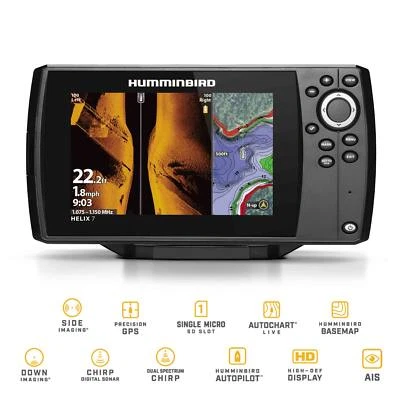 Humminbird Ecoscandaglio GPS Plotter con Trasduttore - Helix 7 Chirp GPS SI G4 - Immagine 1 di 4