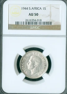1944 SOUTH AFRICA SHILLINGS NGC AU 50 VERY RARE * - Picture 1 of 2