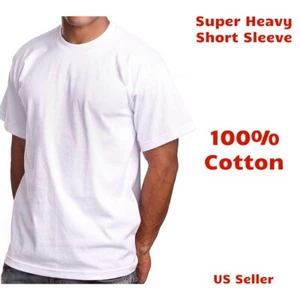 T-shirt uomo bianca Pro5 resistente collo Crew manica corta 100% cotone M-XXL - Foto 1 di 5