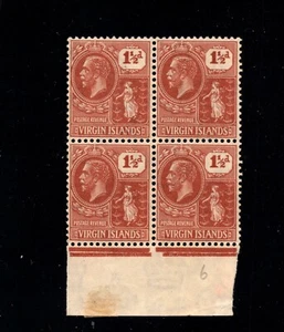 ES-15169 Virgin Islands Scott 57 MNH George V 1922 Color selvedge Block of 4 - Picture 1 of 1