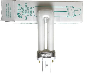 TCP 32005 5W 2-Pin 2700K G23 Base Twin Tube 2 Pin PL CFL Light Bulb - Picture 1 of 2