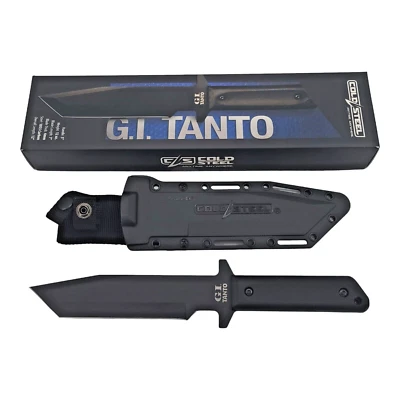 Cuchillo táctico de supervivencia Cold Steel negro GI Tanto hoja fija con funda CS80PG Foto 1 de 4