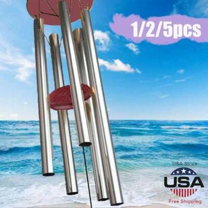 Wind Chimes Large Deep Tone Chapel Bells 6 Tubes Outdoor Garden Home Decor Gift - Picture 1 of 14