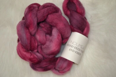 Hand Dyed Superfine American Merino Top Roving Purple 4oz Braid Spinning  - Image 1 of 3