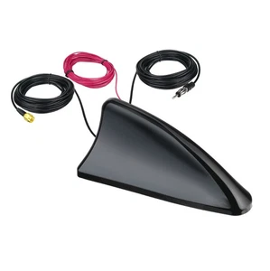 Shark Fin Antenna FM/AM + GPS/GNSS LNA 28dB Wide Voltage 9-16V SMA IP65 for Navi - Picture 1 of 12
