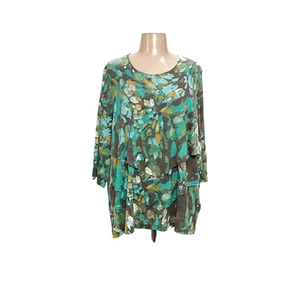 Catherines Green Graphic Print Blouse - Picture 1 of 4