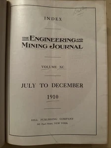 Damaged Engineering And Mining Journal Bound Periodical Magazine 1910 25A4032 - Imagen 1 de 10