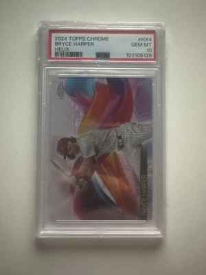 2024 Topps Chrome Helix #HX-4 Bryce Harper PSA 10 Philadelphia Phillies Foto 1 de 2