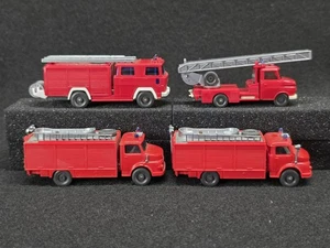 1/87 Vintage Wiking Fire Vehicle Lot - Mercedes-Benz, Magirus, Opel - Picture 1 of 11