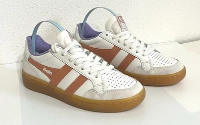 Gola Eagle 86 Mujer 5 Blanco Lavanda Cuero Gamuza Zapatos Tenis CLB572 Foto 1 de 4