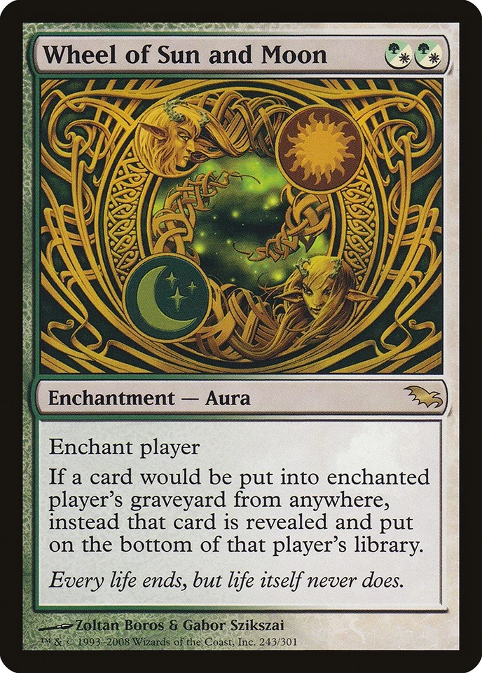 Wheel of Sun and Moon Shadowmoor HEAVILY PLD White Green Rare MTG CARD ABUGames - Image 1 of 1