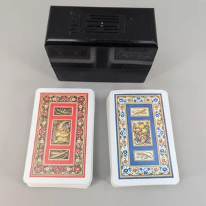 Kem Harvest (Cornucopia) rot & blau Kunststoff Spielkarten mit schwarzer Hülle - Bild 1 von 14