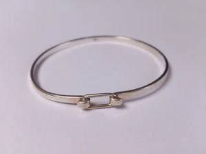 Vintage Sterling Silver Modernist Hinged Bracelet..60mm x 53mm - Bild 1 von 17