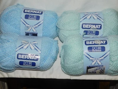 Vintage Bernat Ice Christmas Yarn (4 Skeins) 100% Acrylic NEW Mixed Lot - Image 1 of 4