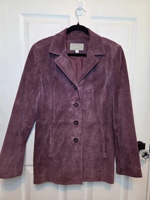 Croft & Barrow Jacket Purple Suede Boho Artsy M 90s Grunge Soft Goth Retro - Image 1 of 4