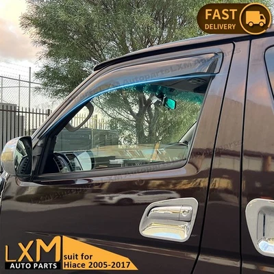 Protectores contra el clima viseras de ventana para Toyota Hiace 2005-2017 - 2 piezas tintadas Slimline Foto 1 de 4