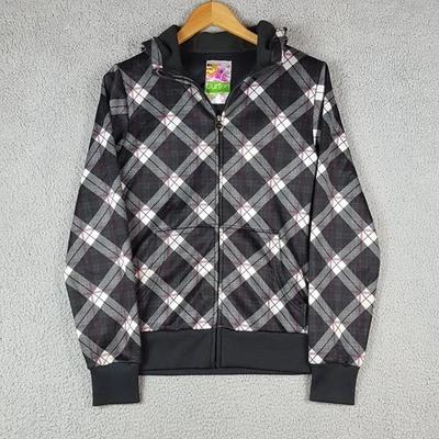 Burton Snowboarding Plaid Hoodie Jacket Womens Small Zip Up Winter Ski Hooded - Image 1 of 4