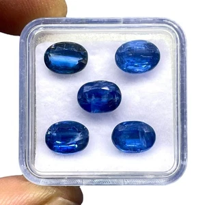 5 Pcs Natural Kyanite Blue 6x4mm Oval Cut Dazzling Untreated Loose Gemstones Lot - Picture 1 of 9