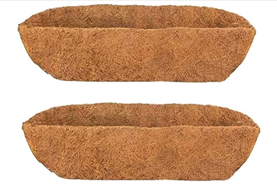 Revestimiento de coco reemplazable para maceta de pared de 24 pulgadas 2 piezas para caja de ventana Foto 1 de 3