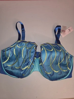 Sujetador Lane Bryant Cacique Demi Talla 42F Azul Verde Solución de Escote con Aros  Foto 1 de 4