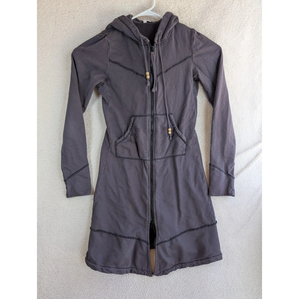 Prairie Underground Cloak Hoodie Womens Medium Long Black Full Zip Pockets - Image 1 of 4