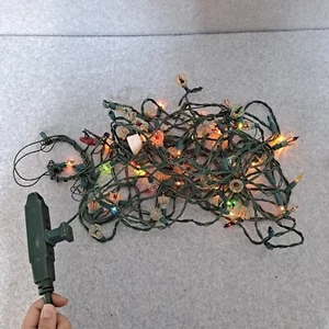 VTG Christmas Lights Reflector Tulip Flower Strand Tested Working Retro 70s - Picture 1 of 5