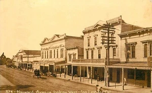 STREET SCENE, SAN LEANDRO, CALIFORNIA, VINTAGE POSTCARD (SV 794) - Picture 1 of 2