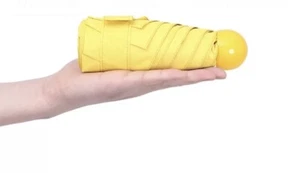 Umbrella Mini Pocket Anti UV Compact “Fits In Hand “Yellow New Free Ship USA - Picture 1 of 9