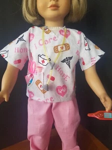 Nurse "Erin" Scrub Set with Stethoscope & Med Set fits 23" My Twinn Dolls - Picture 1 of 4