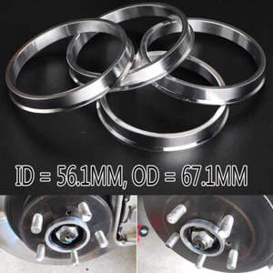 For Honda Acura Civic 56.1mm (Wheel) to 67.1mm (Hub) Centric Rim Spacer Ring x4 - Picture 1 of 1