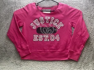 Justice Pink Sweatshirt Lightweight Long-Sleeve Juniors Size 18 - Picture 1 of 6