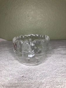 Candle Holder Clear Glass Christmas scene small Tea Candle - Picture 1 of 4