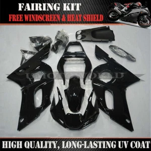 Gloss Black Fairing Kit For Yamaha YZF R6 1999 2000 2001 2002 Injection Bodywork - Picture 1 of 3
