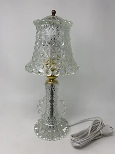 Wunderschöne Mid Century 14" Pressglas Tischlampe mit Schirm ~ selten - Bild 1 von 7