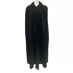 JS Collections womens vintage S black velvet sleeveless long cape opera coat - Picture 1 of 10