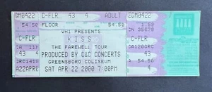 2000 Skid Row & Kiss Konzert Ticket Stub 22.04.00 Abschiedstour - Greensboro NC. - Bild 1 von 1