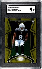 TYREE WILSON 2023 FOTL Panini Certified Mirror Gold /15 SGC 9 #195 Raiders Rare